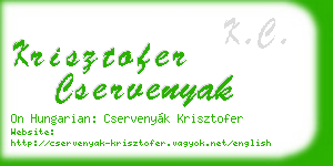 krisztofer cservenyak business card