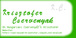 krisztofer cservenyak business card